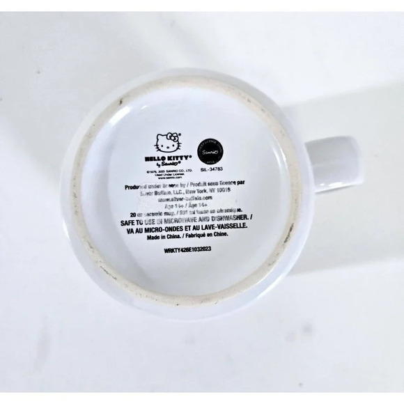 New Stylish Hello Kitty Coffee Mug, Hot or Cold, White & Red, 20fl oz - Picture 7 of 7